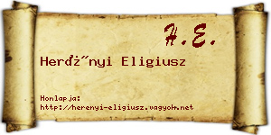 Herényi Eligiusz névjegykártya
